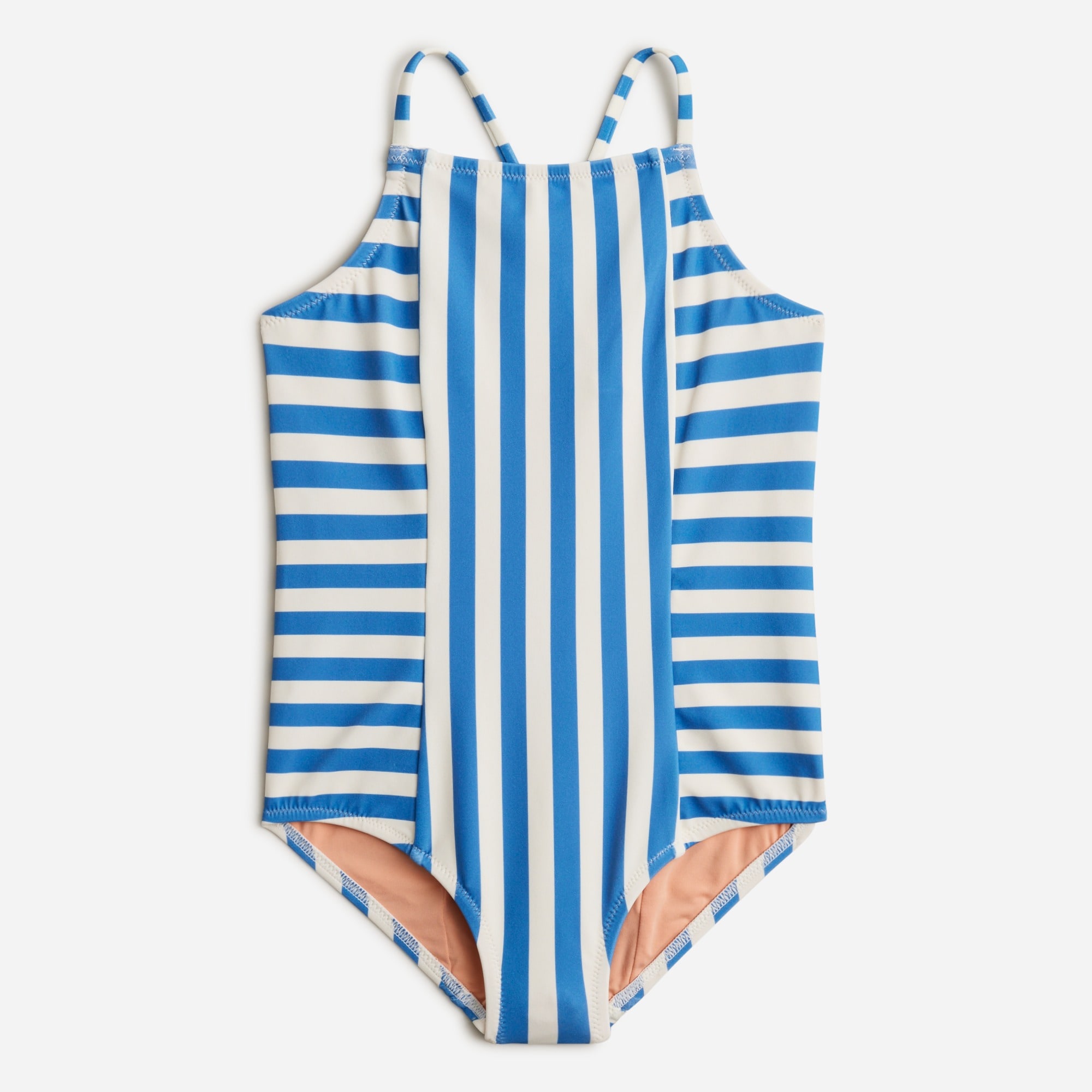  Girls' paneled one-piece swimsuit with UPF 50+