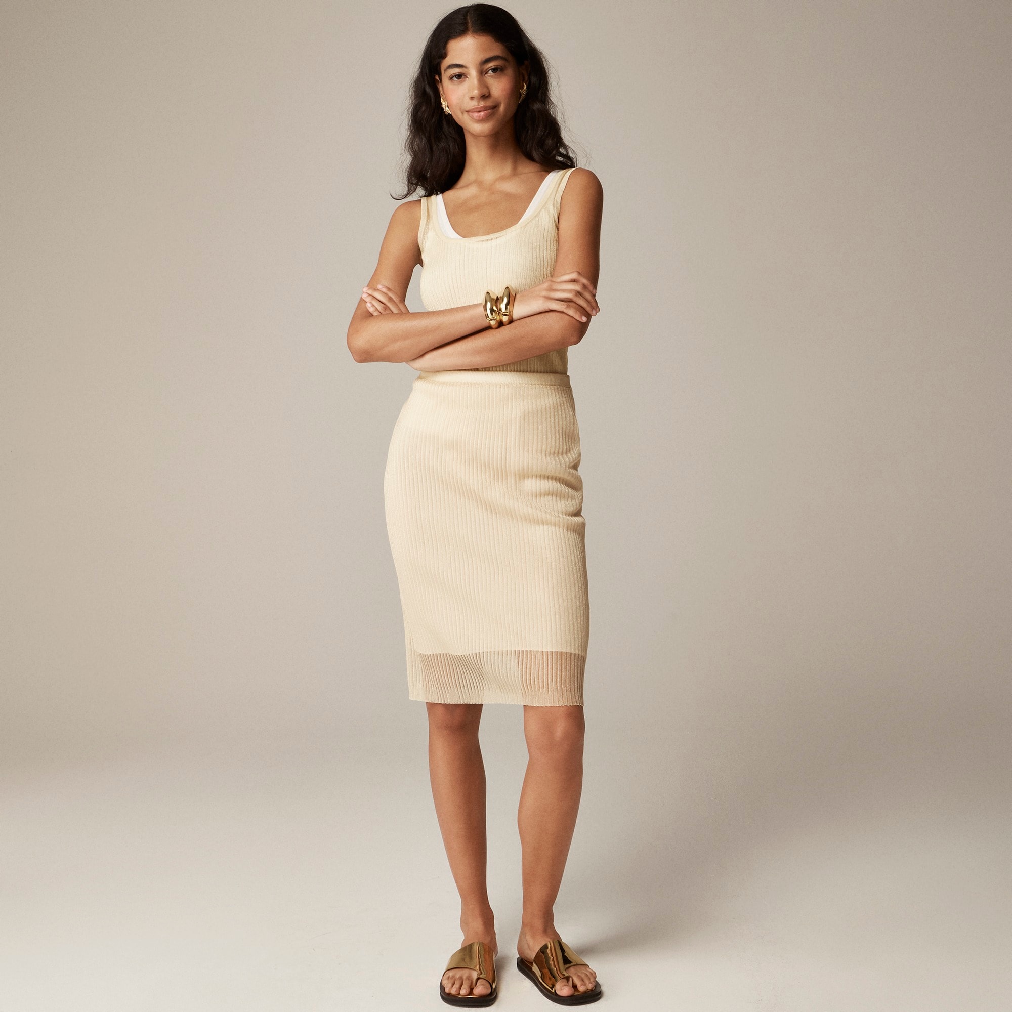 j.crew: collection sheer layered sweater-skirt for women