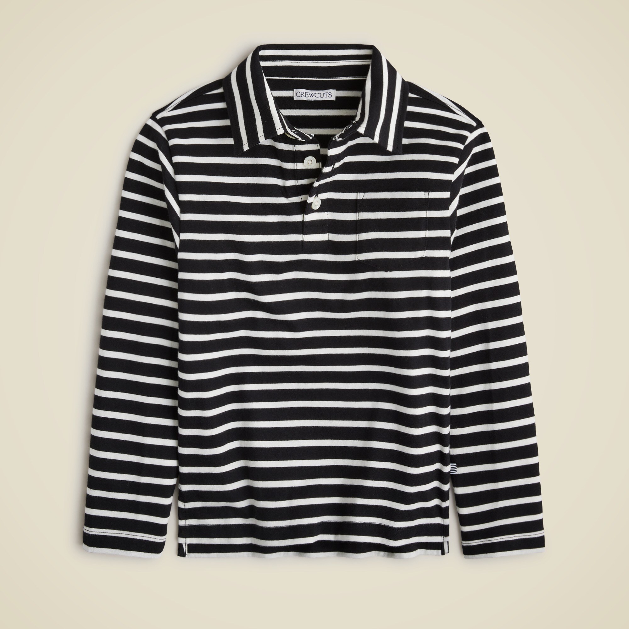 boys Kids' long-sleeve polo shirt in striped broken-in-jersey