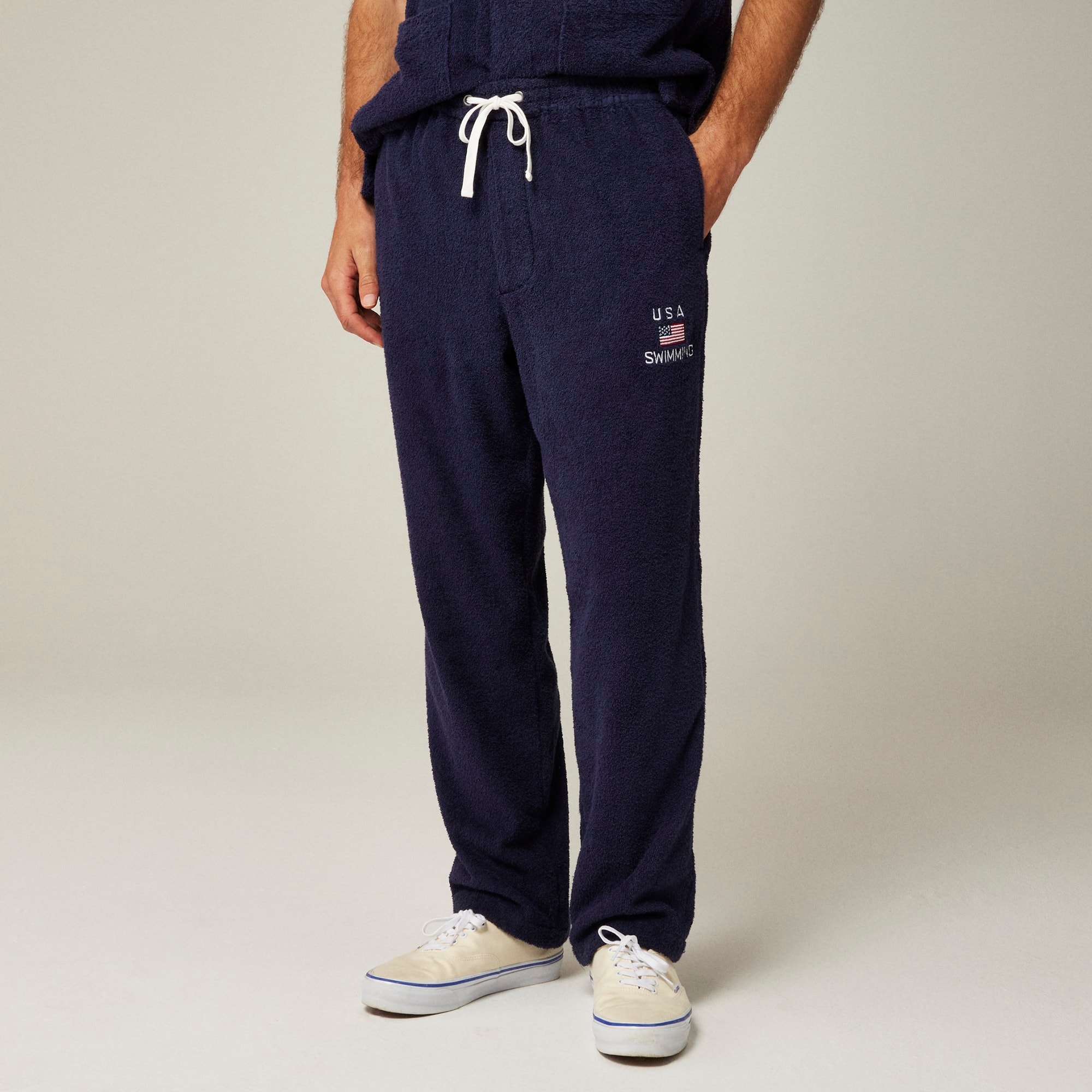  Pre-order Limited-edition USA Swimming&reg; X J.Crew terry cloth pant