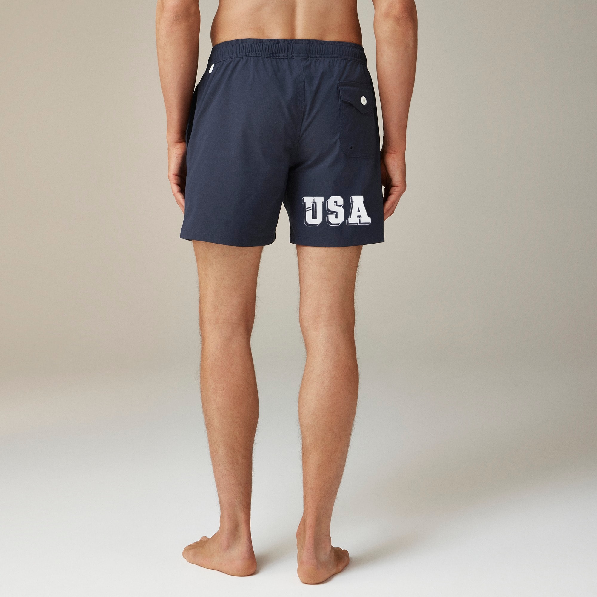 mens Limited-edition USA Swimming&reg; X J.Crew 6'' stretch swim trunk with ECONYL&reg; nylon