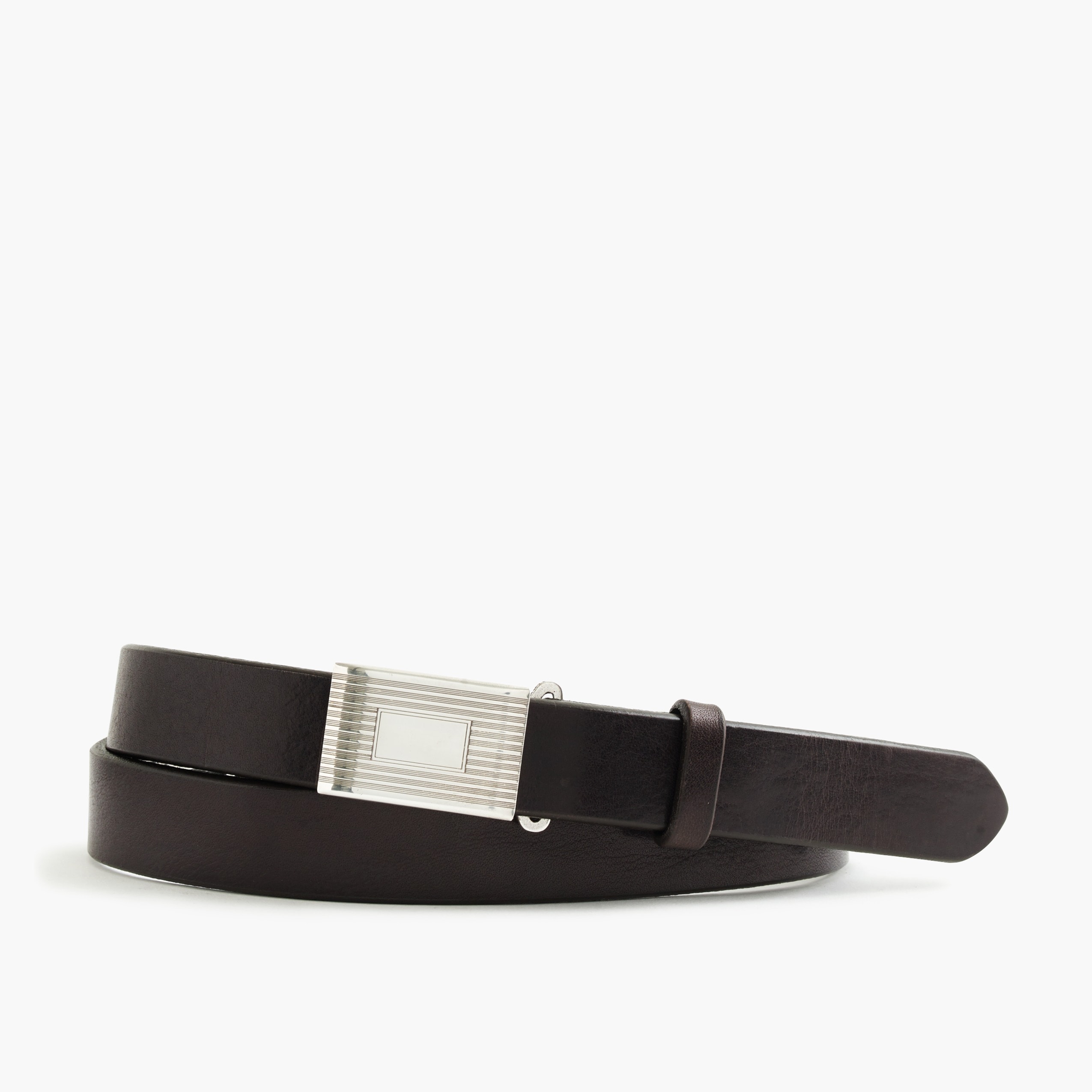 Men Removable Belt Leather Silver-plated For J.Crew: Classic With Buckle