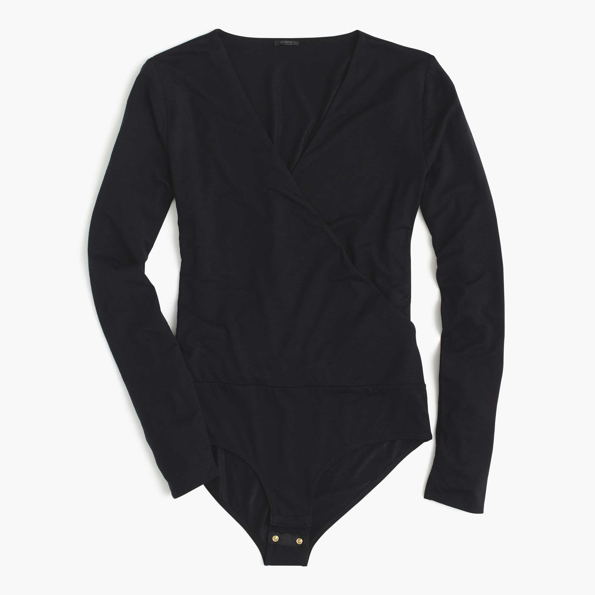 Zara J Crew Womens Black Floral V-Neck Long Sleeve Bodysuit Size M