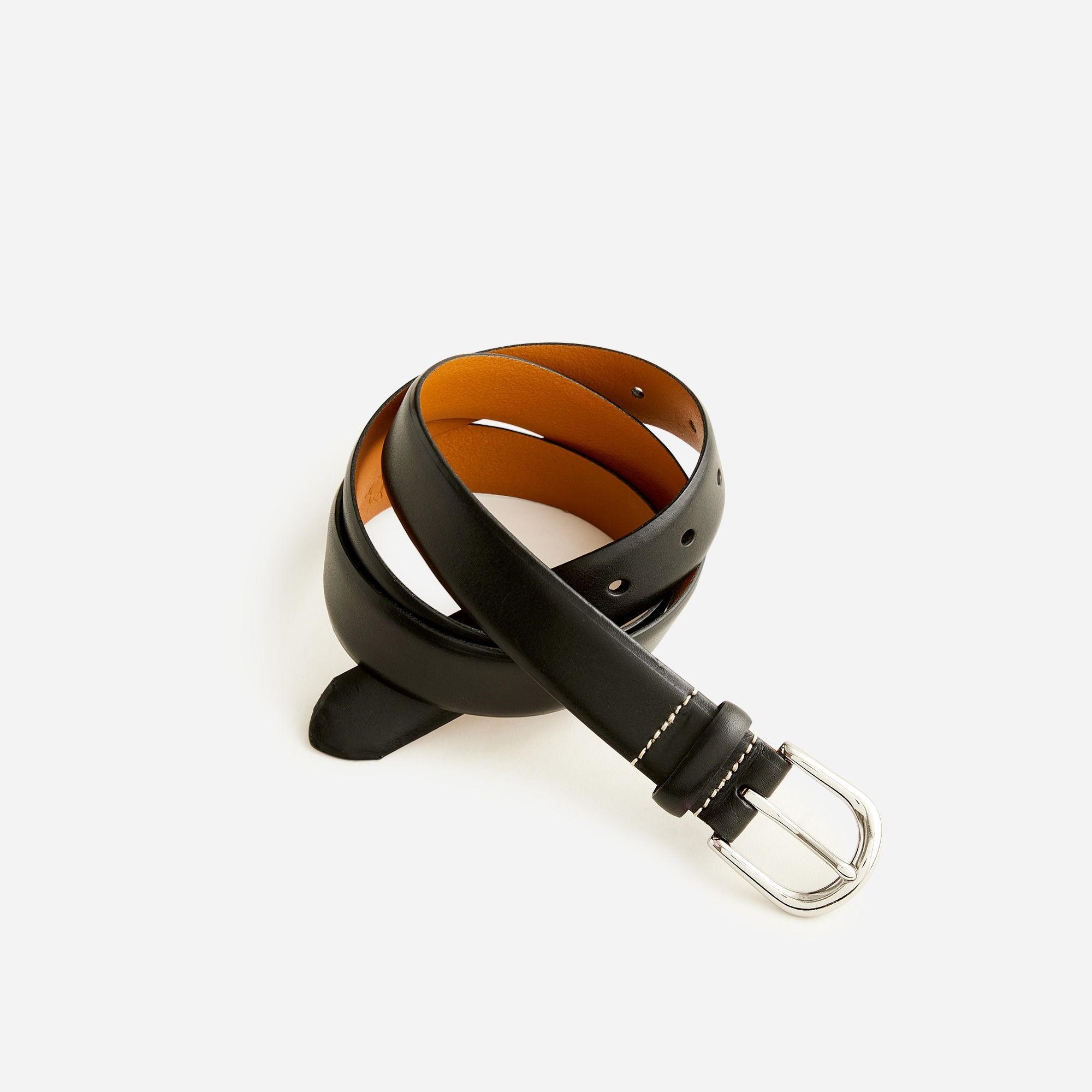 mens Leather round-buckle dress belt