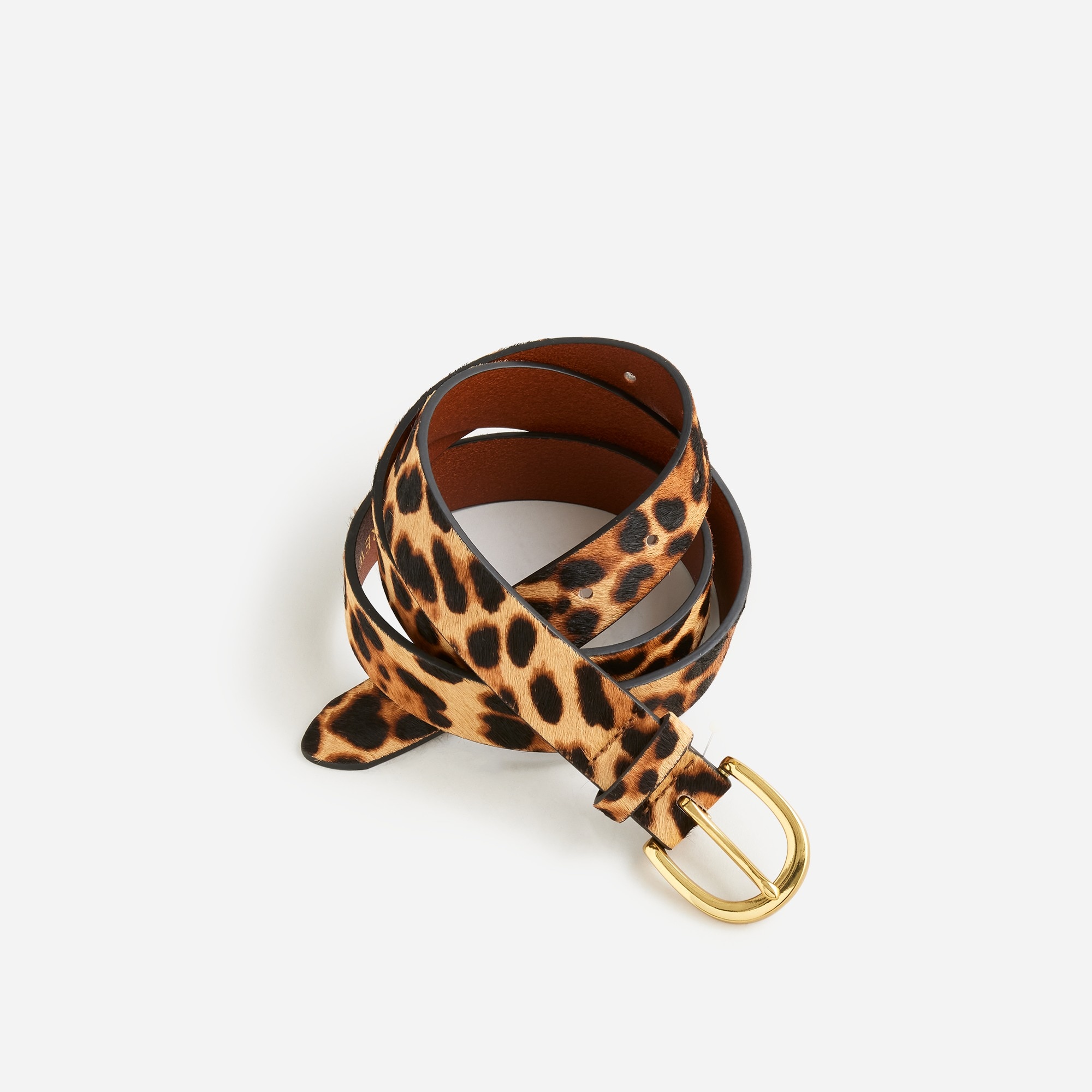 womens Calf hair belt in leopard