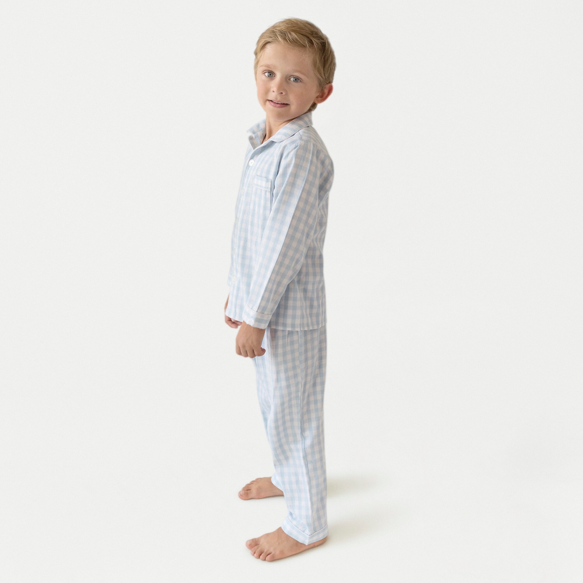 girls Petite Plume™ kids' pajama set in french ticking