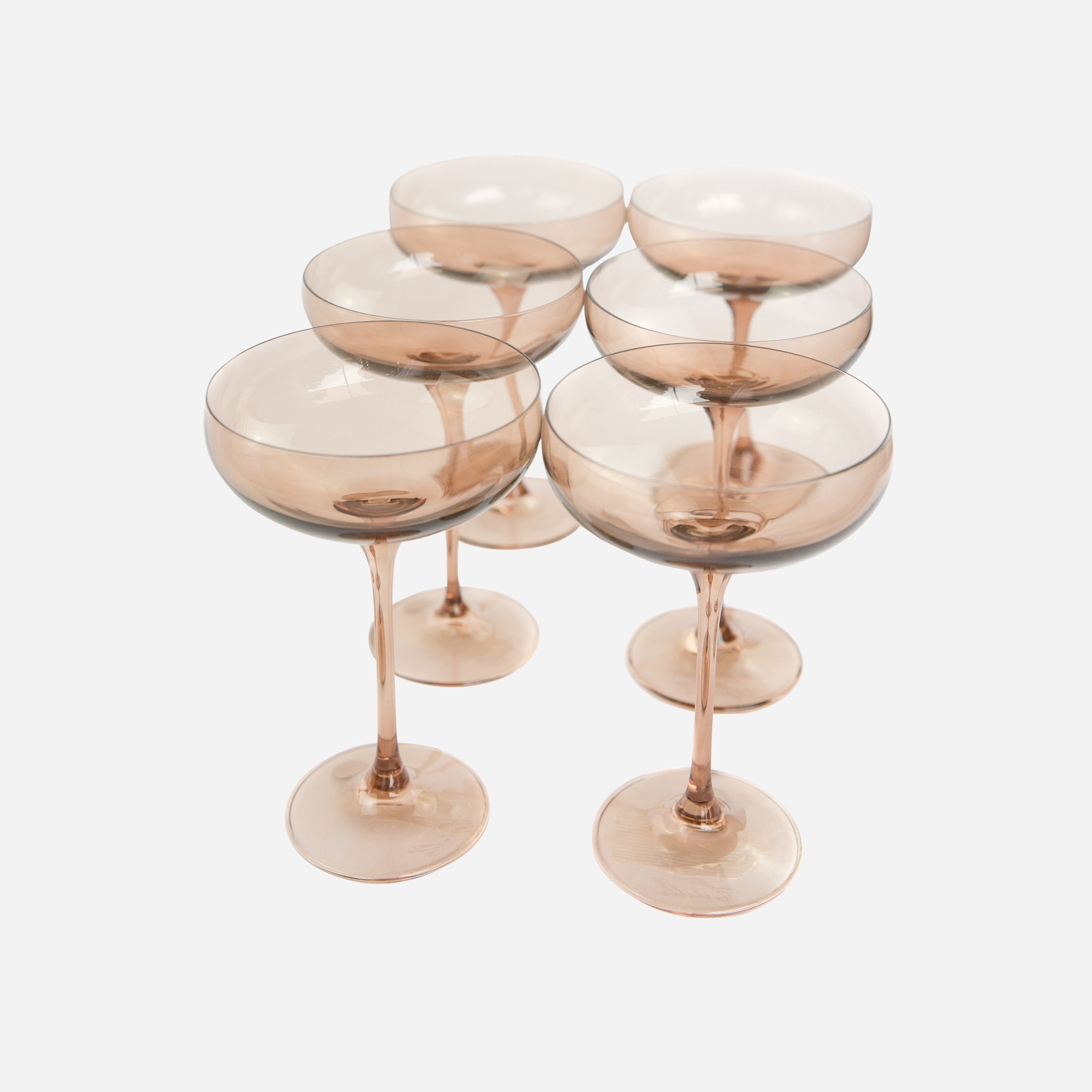 womens Estelle Colored Glass champagne coupes set-of-six