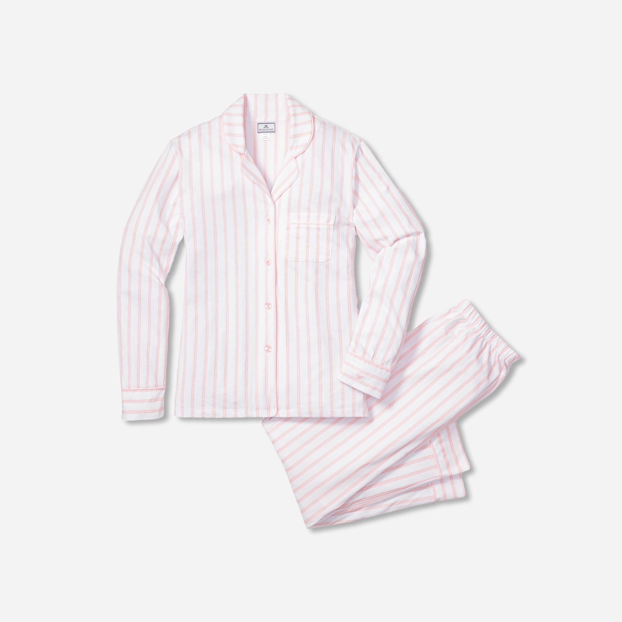  Petite Plume&trade; women&apos;s luxe Pima cotton pajama set in stripe